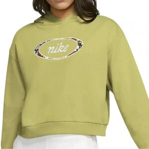 Nike Women's Sportswear Crop Fleece Hoodie Sweatshirt MIST Small